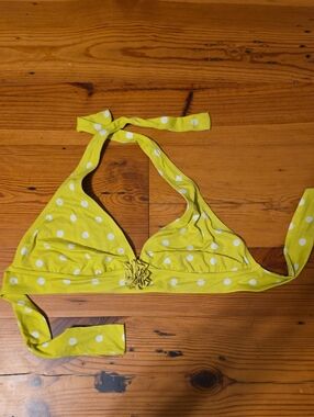 J.Crew Yellow Polka Dot Halter Bikini Top